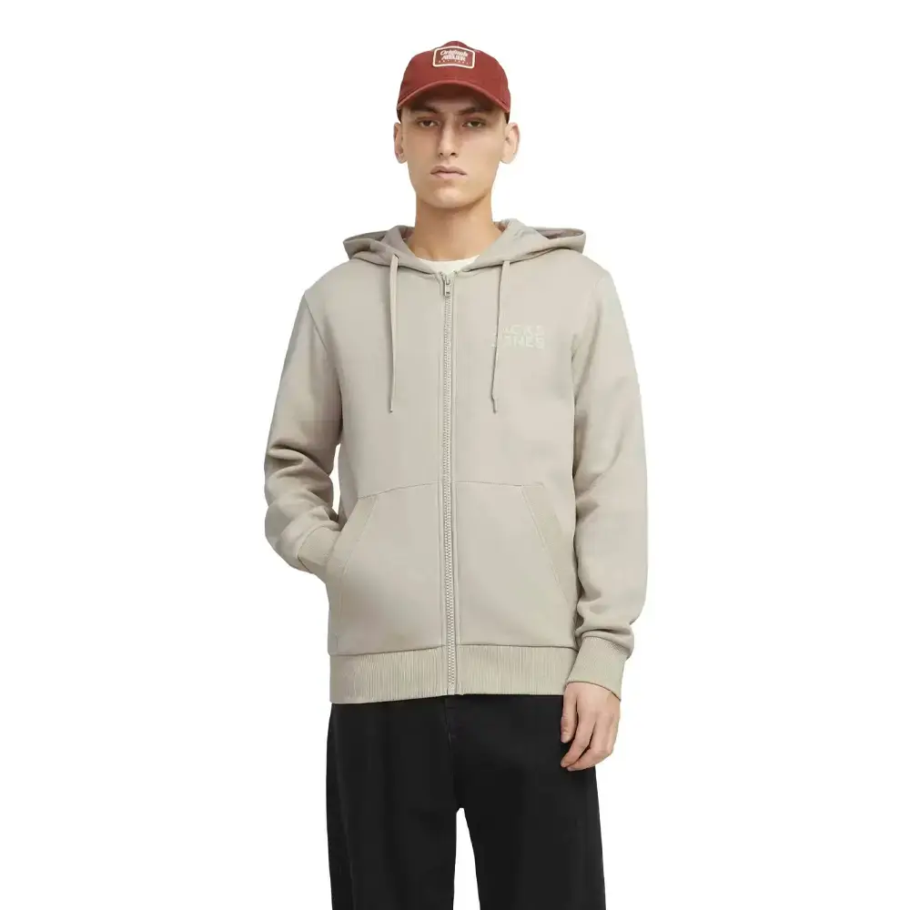 Jack & Jones 12265177 Jjecorp Logo Sweat Zip Hood Noos Eşofman Üstü Ay Işığı - 2
