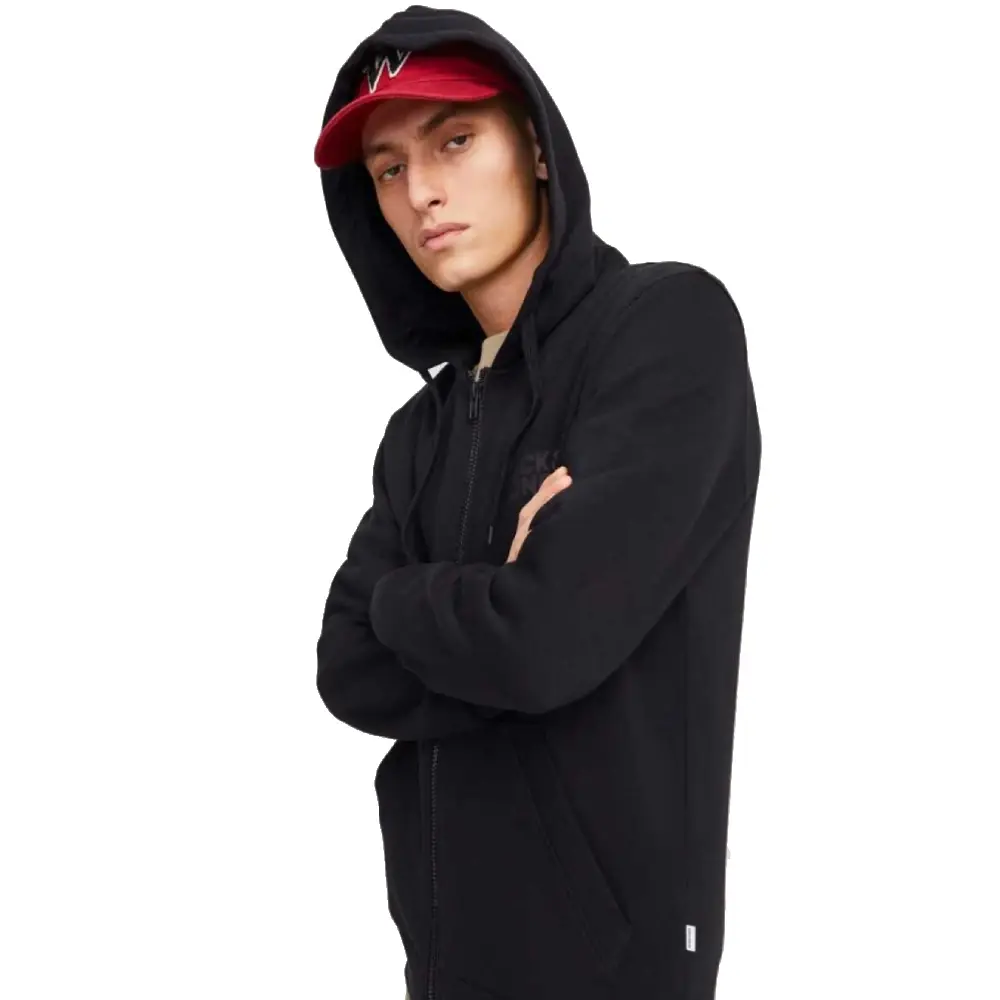 Jack & Jones 12265177 Jjecorp Logo Sweat Zip Hood Noos Eşofman Üstü Siyah - 3