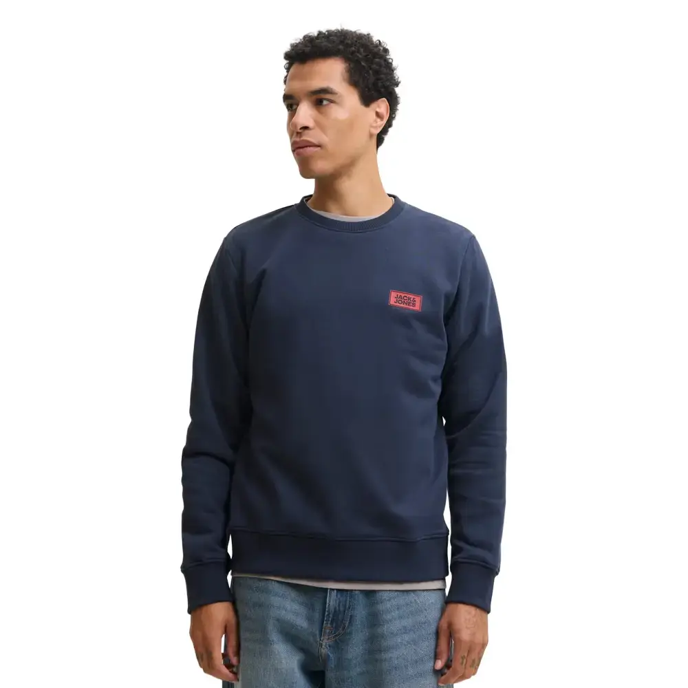 Jack & Jones 12298426 Jjrush Crew Neck Sn Sweatshirt Lacivert - 3