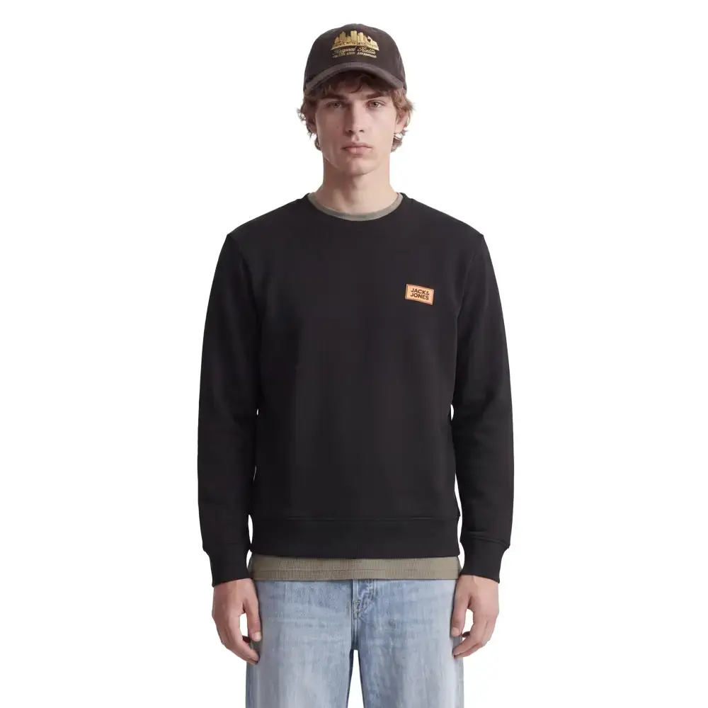 Jack & Jones 12298426 Jjrush Crew Neck Sn Sweatshirt Siyah - 3