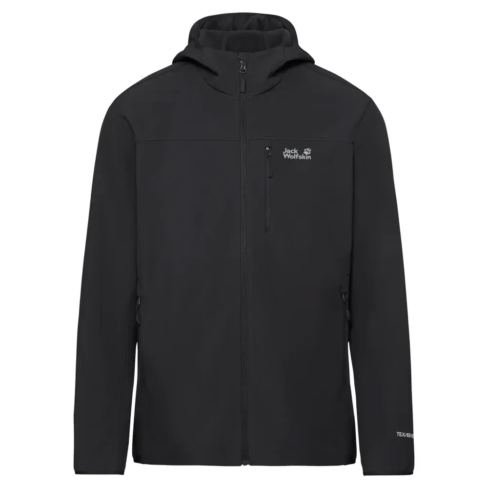 Jack Wolfskın A66308 Wild Winds Hooded Ceket Siyah - 1
