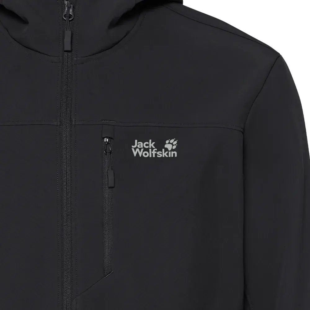 Jack Wolfskın A66308 Wild Winds Hooded Ceket Siyah - 4