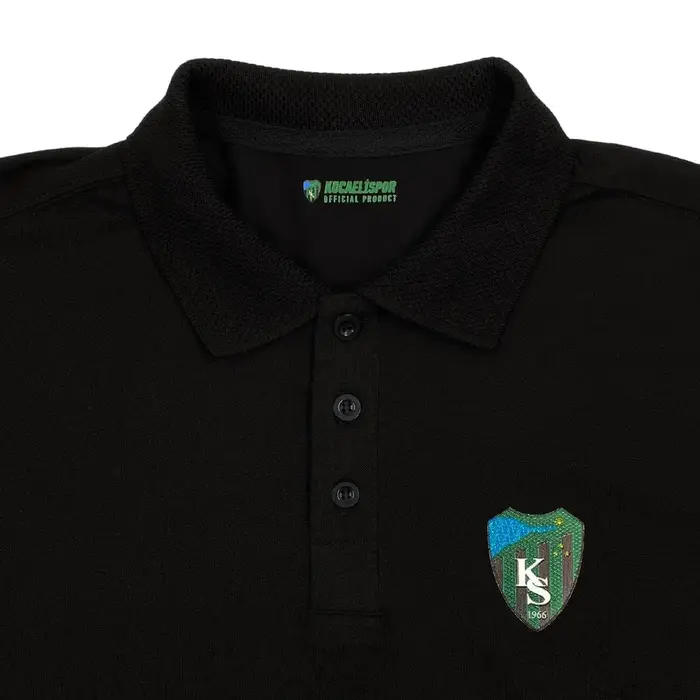 Kocaelispor 150526 Lisanslı Polo Yaka T-Shirt Siyah - 3