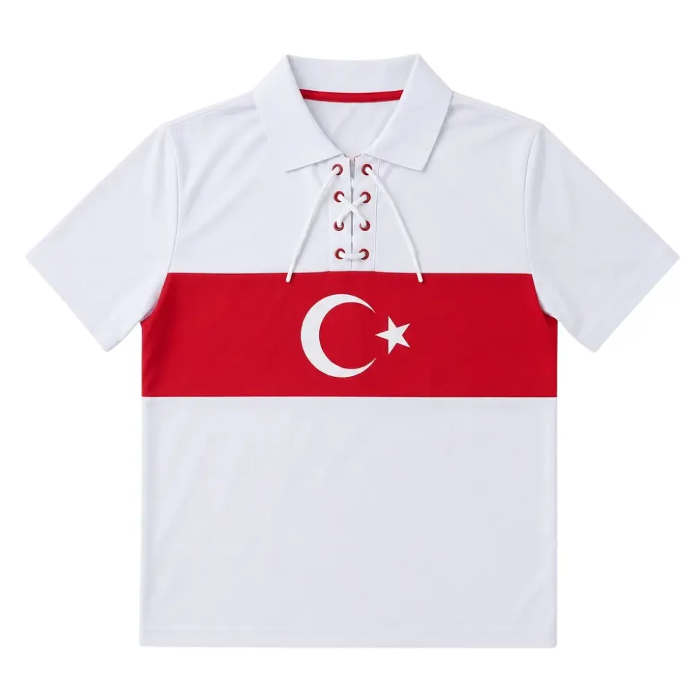 Türkiye Mc2026 Ay-Yıldızlı Retro Bağcıklı Tişört Beyaz - 1