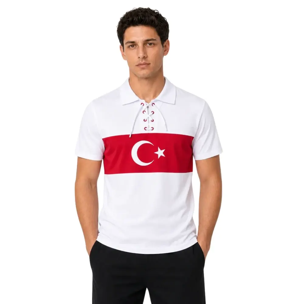 Türkiye Mc2026 Ay-Yıldızlı Retro Bağcıklı Tişört Beyaz - 2