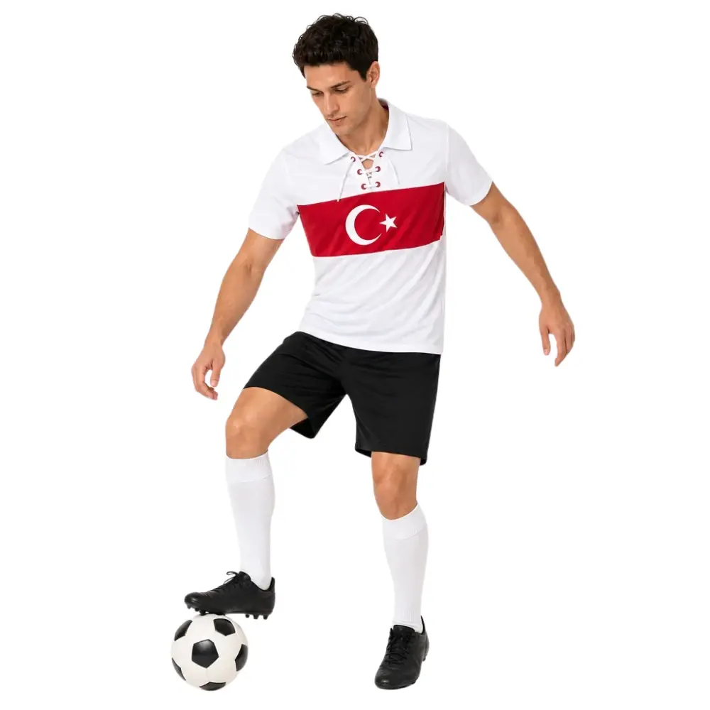Türkiye Mc2026 Ay-Yıldızlı Retro Bağcıklı Tişört Beyaz - 3