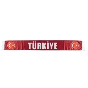 Türkiye Tff2025 Şal Atkı Türkiye Desen - Kırmızı Beyaz